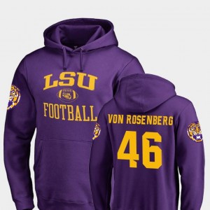 LSU Neutral Zone Zach Von Rosenberg College Hoodie Purple For Men's Football #46