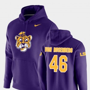 Purple Tigers For Men Pullover #46 Zach Von Rosenberg College Hoodie Vault Logo Club