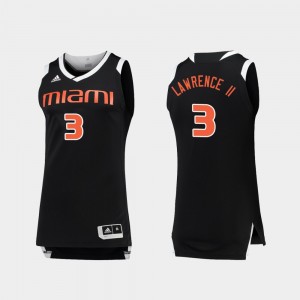 Anthony Lawrence II College Jersey Hurricanes Basketball Black White Chase #3 Men's