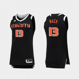 Men Chase Basketball Anthony Mack College Jersey #13 Black White University of Miami