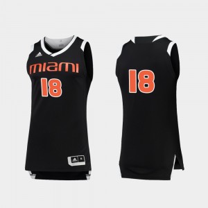 For Men's #18 Chase Black White Hurricanes College Jersey Basketball