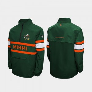 University of Miami Green Men Quarter-Zip Alpha Windshell Pullover College Jacket