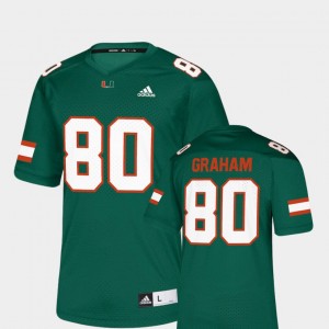 Replica #80 Hurricanes For Men's Jimmy Graham College Jersey Green NFLPA Alumni Chase