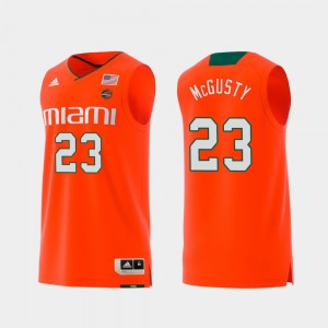 Replica Swingman Basketball For Men's #23 Kameron McGusty College Jersey Orange University of Miami