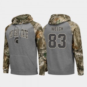 Charcoal #83 Realtree Camo Andre Welch College Hoodie Football Raglan Men Spartans