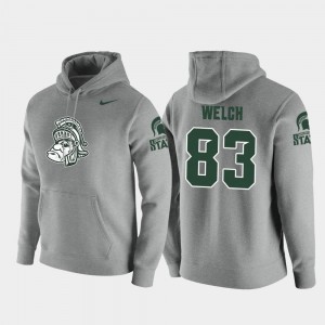 #83 Vault Logo Club Andre Welch College Hoodie Men Pullover Michigan State University Heathered Gray