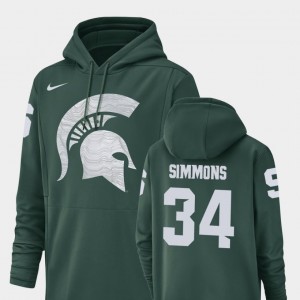 Michigan State Spartans Antjuan Simmons College Hoodie Champ Drive #34 Football Performance Green Mens