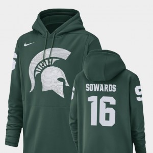 Champ Drive For Men's Michigan State Brandon Sowards College Hoodie Green #16 Football Performance