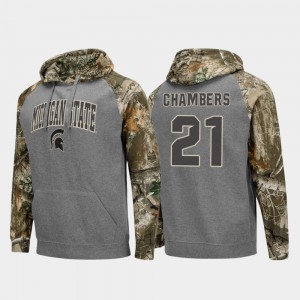 Spartans Cam Chambers College Hoodie Realtree Camo Football Raglan For Men Charcoal #21