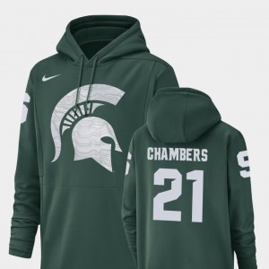 Cam Chambers College Hoodie For Men's Champ Drive Green MSU #21 Football Performance