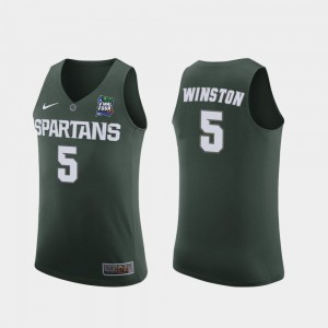 2019 Final-Four Replica Spartans Cassius Winston College Jersey Men #5 Green