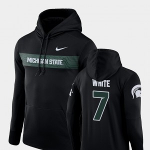 Cody White College Hoodie Sideline Seismic Football Performance For Men Black #7 Michigan State Spartans