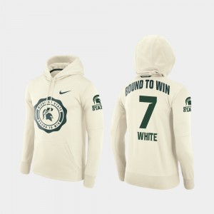 Football Pullover #7 Cream For Men Rival Therma MSU Cody White College Hoodie