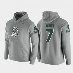 #7 Heathered Gray Pullover Vault Logo Club Cody White College Hoodie Michigan State Spartans Mens