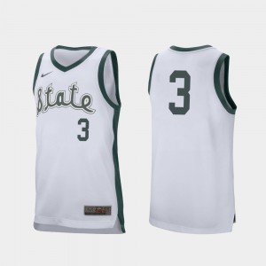 Michigan State #3 Gabe Brown College Jersey For Men's White Basketball Retro Performance