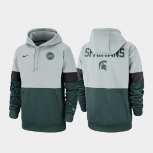 Therma Performance Pullover Rivalry College Hoodie Gray Green Michigan State For Men's