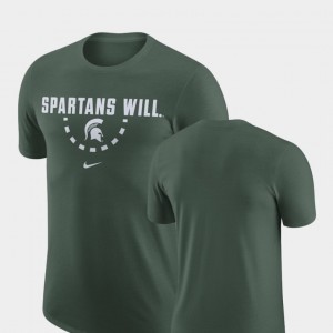 Basketball Team MSU College T-Shirt Mens Green