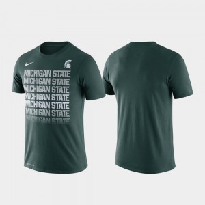 Green College T-Shirt Fade Performance MSU Men's