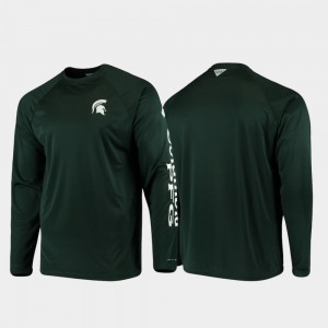 For Men Green Michigan State Omni-Shade College T-Shirt PFG Terminal Tackle Long Sleeve