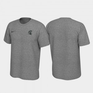 Heathered Gray For Men's Left Chest Logo Michigan State University Legend College T-Shirt