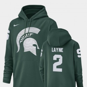 Champ Drive Football Performance Michigan State Spartans Justin Layne College Hoodie Mens #2 Green