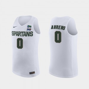 2019 Final-Four Replica #0 Men's Kyle Ahrens College Jersey White Michigan State