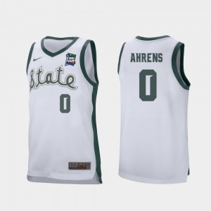 Kyle Ahrens College Jersey MSU White 2019 Final-Four Retro Performance For Men's #0