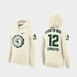 Spartans Rocky Lombardi College Hoodie Rival Therma #12 Football Pullover Cream Men's