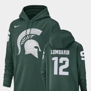 Michigan State #12 For Men Champ Drive Rocky Lombardi College Hoodie Green Football Performance