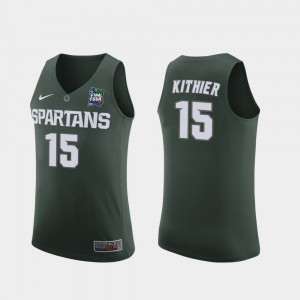 For Men 2019 Final-Four Green Thomas Kithier College Jersey Michigan State Spartans #15 Replica