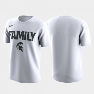 White Family on Court Men College T-Shirt MSU March Madness Legend Basketball Performance
