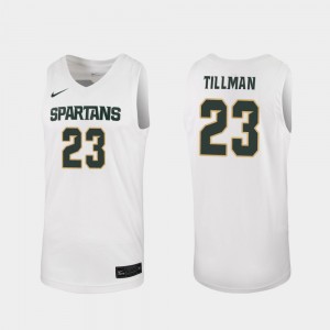 For Men's Replica #23 Spartans White 2019-20 Basketball Xavier Tillman College Jersey