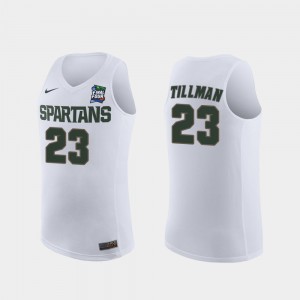 Men White Xavier Tillman College Jersey #23 Spartans 2019 Final-Four Replica