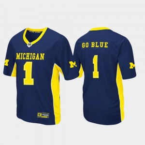 Max Power For Men #1 Football College Jersey Navy University of Michigan