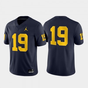 U of M For Men's Game College Jersey Navy #19
