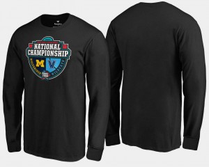 College T-Shirt Wolverines vs. Villanova Wildcats Crossover Matchup Long Sleeve 2018 Basketball National Championship Black Men's