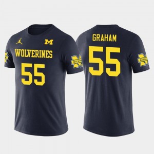 Future Stars Navy #55 Michigan Wolverines Men Brandon Graham College T-Shirt Philadelphia Eagles Football