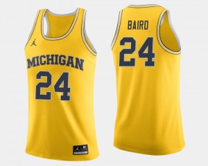 Maize Wolverines For Men's #24 C.J. Baird College Jersey Basketball