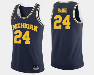 #24 Basketball University of Michigan C.J. Baird College Jersey Mens Navy