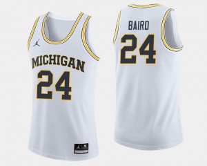 Basketball White #24 Michigan Wolverines C.J. Baird College Jersey Men
