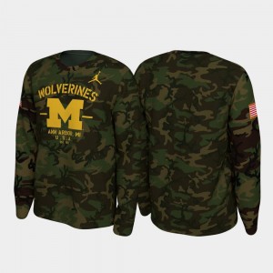2019 Veterans Day College T-Shirt Legend Long Sleeve For Men Camo Michigan Wolverines