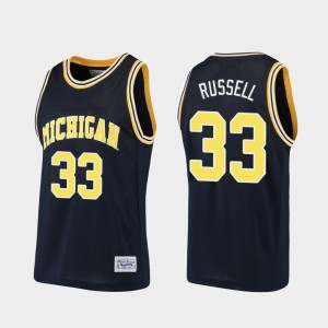 Cazzie Russell College Jersey Navy University of Michigan Basketball For Men Alumni #33