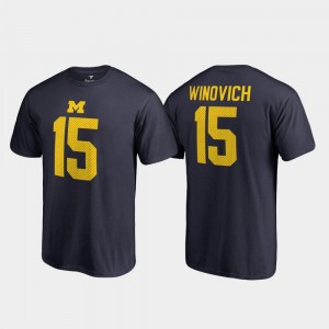 #15 Legends Name & Number Michigan Wolverines Chase Winovich College T-Shirt Men's Navy