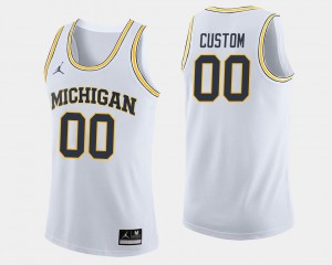 Michigan Wolverines Basketball For Men #00 College Custom Jerseys White