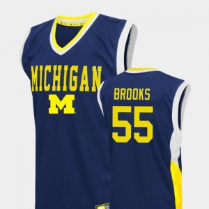 Basketball Mens Fadeaway Blue Eli Brooks College Jersey Michigan #55