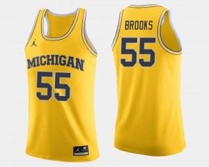 Eli Brooks College Jersey #55 Men's Wolverines Maize Basketball