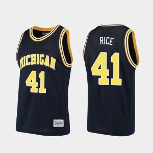 Alumni Glen Rice College Jersey #41 Navy Basketball Men's Michigan Wolverines