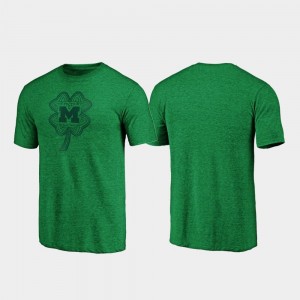 St. Patrick's Day Celtic Charm Tri-Blend Green For Men Michigan Wolverines College T-Shirt