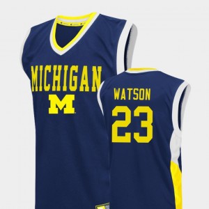 Michigan #23 For Men's Fadeaway Ibi Watson College Jersey Blue Basketball