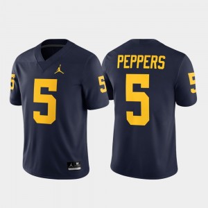#5 Game Men Alumni Player U of M Navy Jabrill Peppers College Jersey